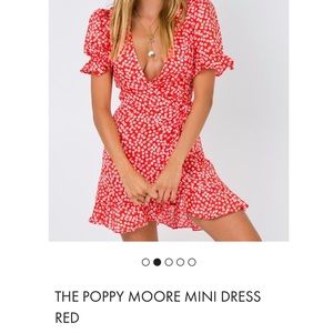 PRINCESS POLLY Poppy Moore Mini Dress Red